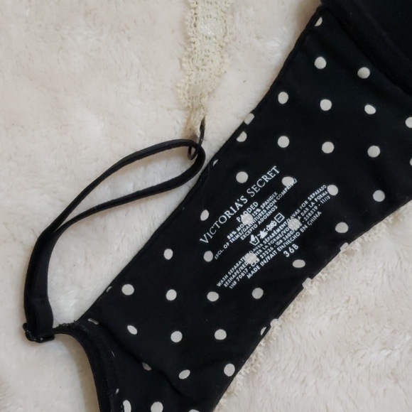 VS Black With White Polka Dots Bra 36B - Picture 5 of 7